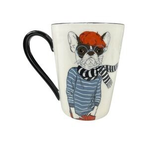 SIGNATURE HOUSEWARES Hipster Animal Coffee Mug French Bulldog In Beret & Glasses